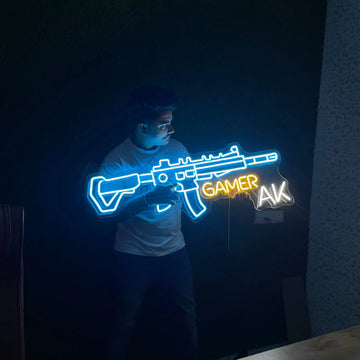 Enseigne néon LED personnalisée allumée en intérieur, choix de la couleur