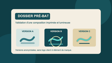 Dossier schématique de validation d’un logo combinant impression et néon