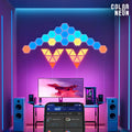 HexaGlow – Panneaux muraux LED intelligents, contrôlables par application mobile, parfaits pour créer une atmosphère lumineuse dynamique et personnalisée.