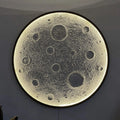 Side view of the handcrafted Clay Moon Lamp showcasing its intricate details.
