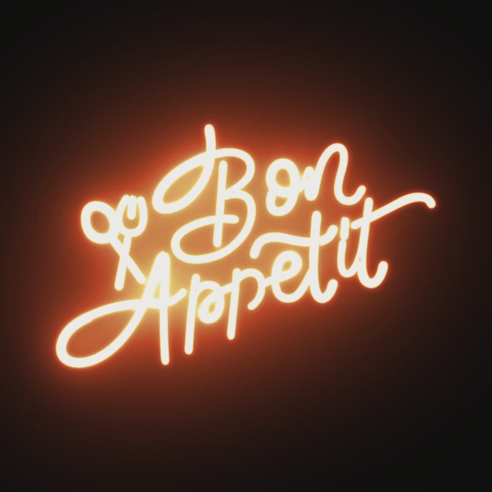 Watch the Bon Appétit Neon Light brighten your space, bringing a touch of French-inspired dining elegance.