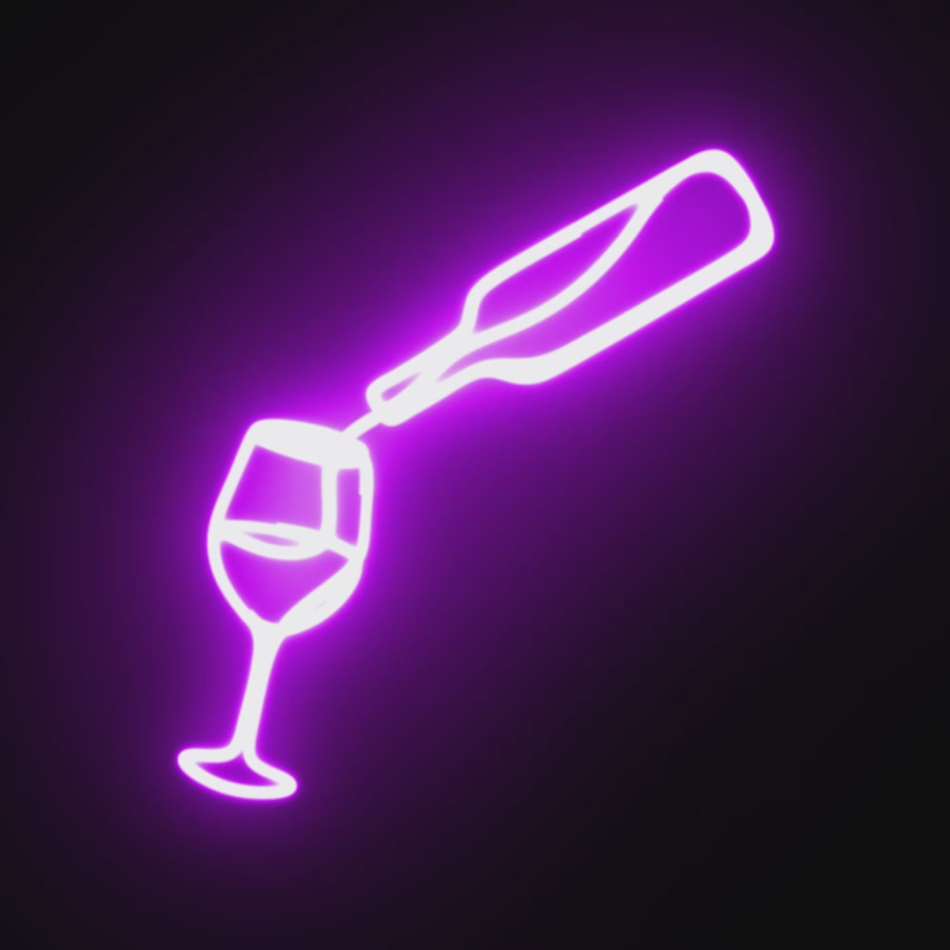 "Video of Wine Pour Neon Art adding charm to a wine-themed decor."