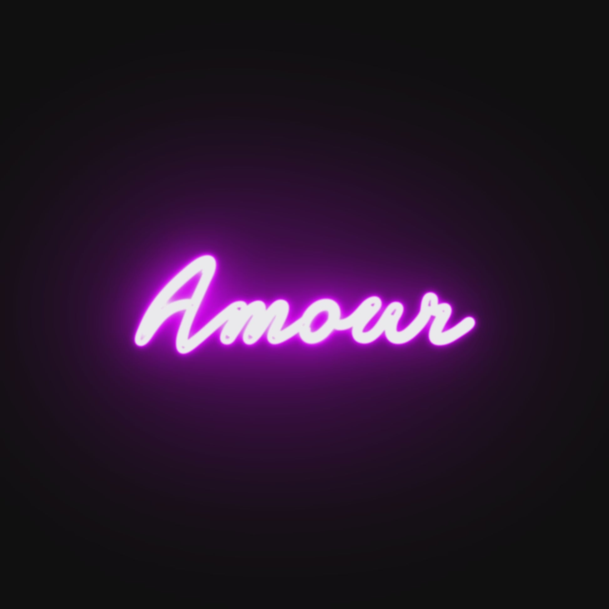 Watch the Amour Neon Sign light up, bringing a glowing expression of love to your home or event.